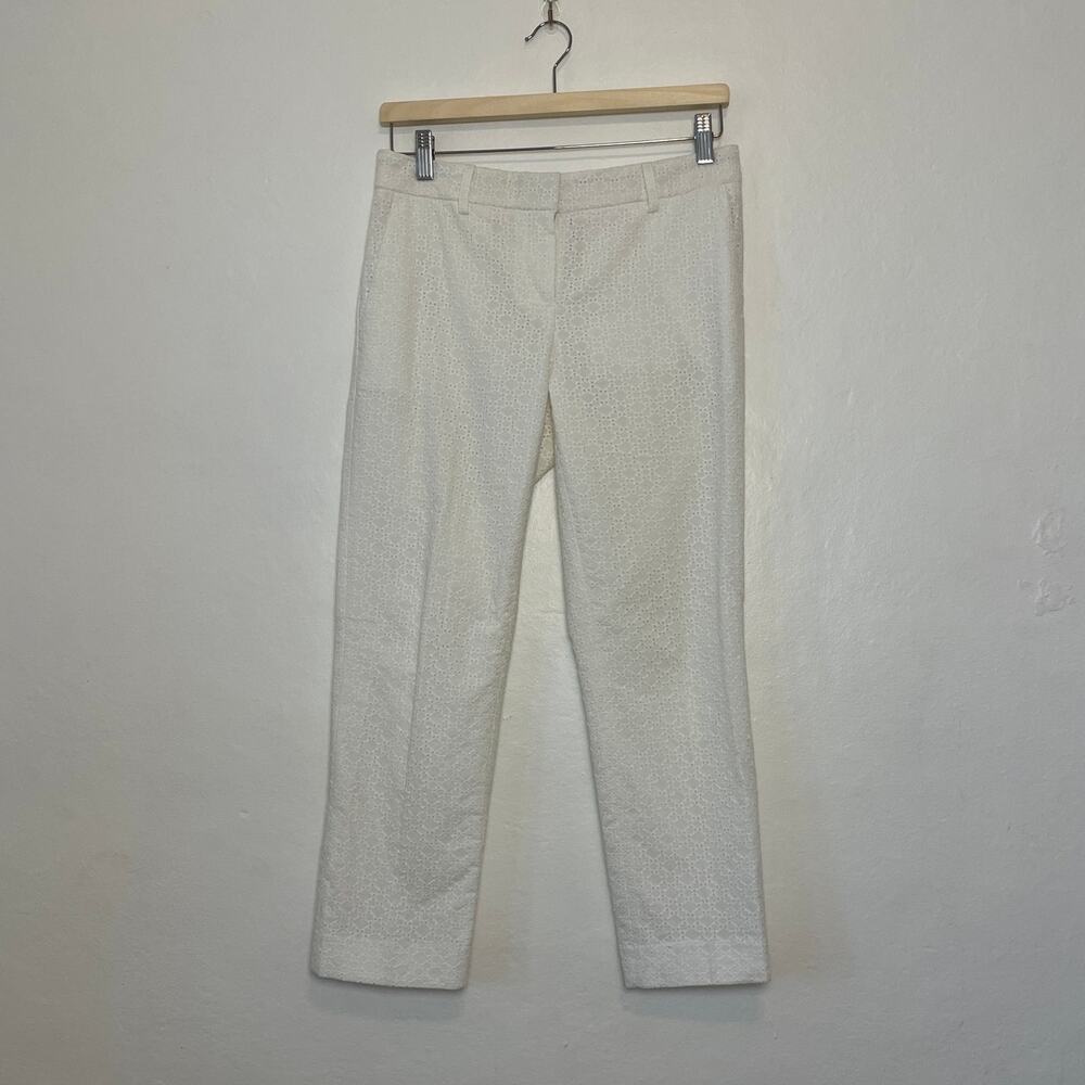 Ann Taylor – White Eyelet Slim Trouser Pant